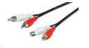PremiumCord Kabel Audio 2x Cinch - 2x Cinch Wtyk-Gniazdo, 2 m, Czarny kjackcmf2- (kjackcmf2-2)
