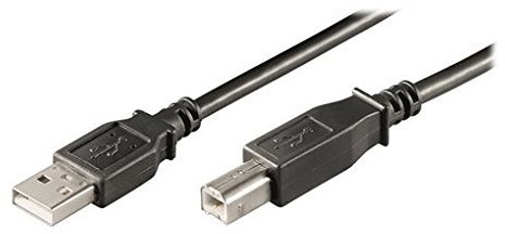 Ewent kabel USB 2.0 Typ A/męski do B/męski, podwójnie ekranowany AWG 28 miedź, w-rata wysokiej prędkości do 480 MB/s, czarny, czarny EW-UAB-050