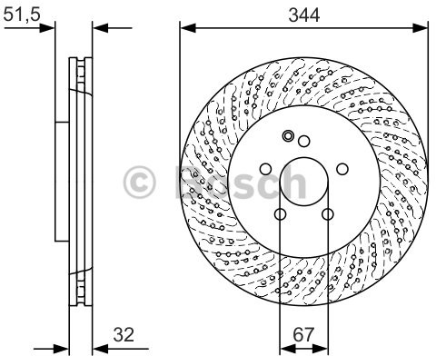 BOSCH Tarcza hamulcowa przednia, 0 986 479 D07  0986479D07