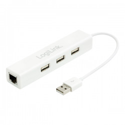 Logilink adapter USB2.0 do RJ45 Ethernet, HUB 3xUSB (UA0174A)