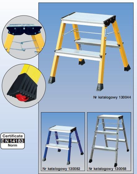 Krause Schodki dwustronne składane niebieski 2,45m 130082