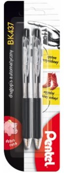 Pentel Poland Sp z o.o DŁUGOPIS Z SYSTEMEM PRZYCISKOWYM BK437 CZARNY BK437A-2B