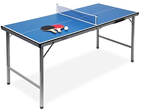 Relaxdays przenośny zestaw średni tenisa stołowego, wymiary 150 x 67 x 71 cm, do pokoju i ogrodu, z piłką i paletkami, składany 10019102