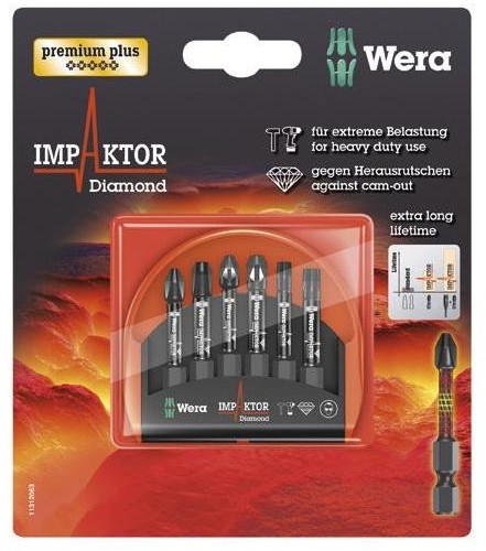 Wera Bity Mini-Check IMP DC 50 mm PH/PZ/TX 05073890001 krzyżakowy Phillips krzyżakowy Pozidriv TORX stal narzędziowa 6 szt