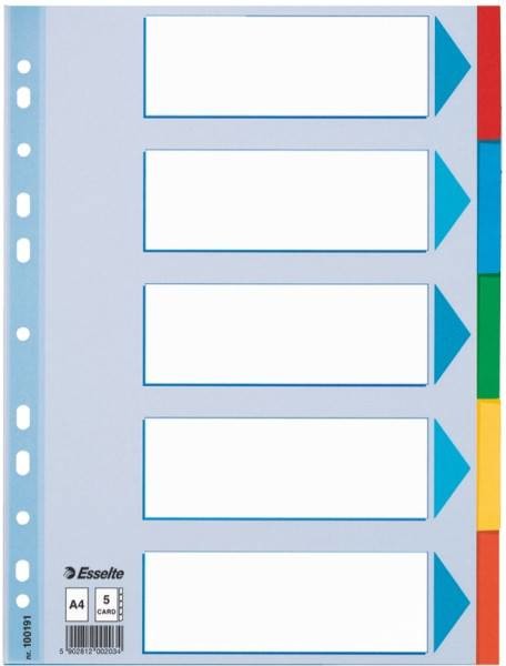 Esselte Przekładka A4 kolorowe 5 kartek - N0355 NB-5528
