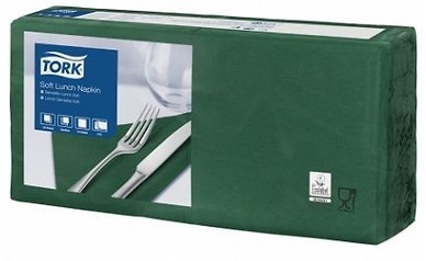 Tork ciemno zielona miękka serwetka lunchowa, składane w 1/4 (cena za 1500 szt.) 477413
