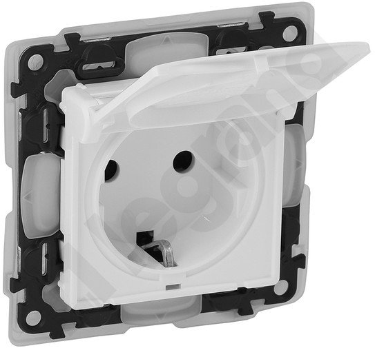 Legrand Valena Life Gniazdo Schuko 2P+Z IP44 z przesłoną 16 A -250 V~ Biały