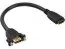 InLine Adapter AV HDMI Typ A żeński - A żeński z kołnierzem pozłacany 4K2K 0.2m (17600R)