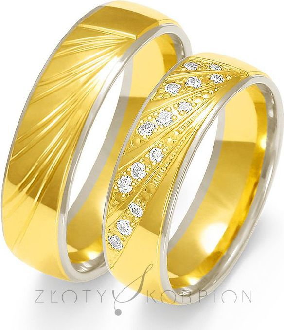 Złoty Skorpion Obrączki ślubne - wzór Au-OE225