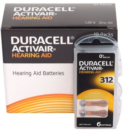 Duracell 120 x baterie do aparatów słuchowych ActivAir 312 MF