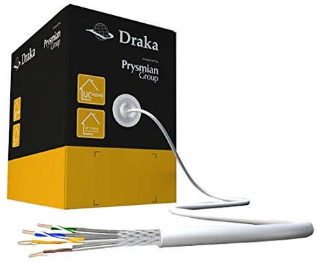 Draka kabel przyłączeniowy uchome SS26 S/FTP PIMF Cat 7, biały, 100 m, instalację i białe ekranowany przewód, specjalnie do użytku domowego/Home Office, lekka kabel sieciowy do instalacji 60032039