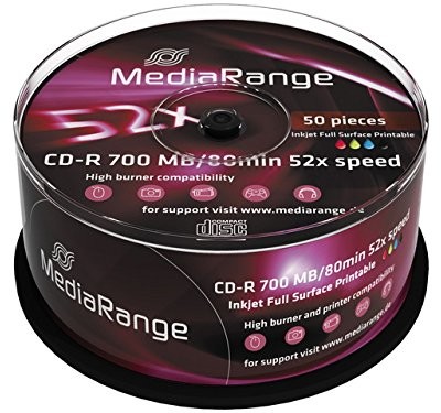 MediaRange MR208 półfabrykaty printable Cake 50 CD-R (52 X Speed, 700 MB, 80 min) 4260057128294