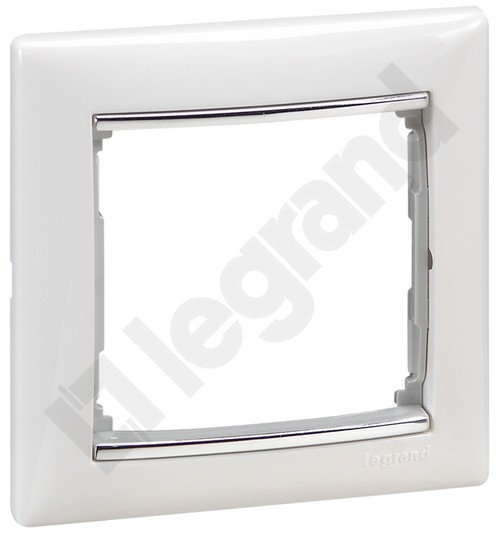 Legrand Valena Ramka Pojedyncza Biała/Srebro - 770491