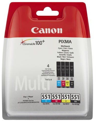 Canon CLI551 Tusz CLI 551 do iP 7250 MG 5450 | CMYK (6509B008)