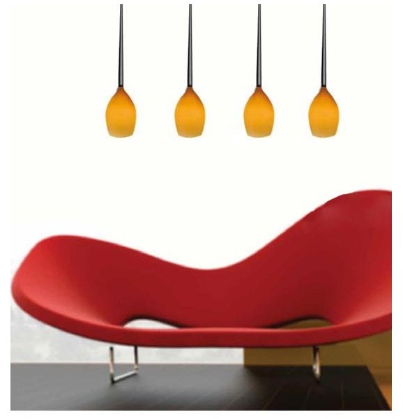 Azzardo Lampa wisząca IZZA 4 Amber MD1288B-4AM