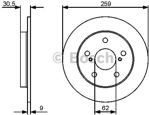 BOSCH Tarcza hamulcowa tylna, 0 986 479 418  0986479418