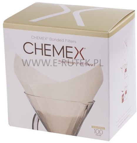 Chemex filtry papierowe kwadratowe - Białe - 6, 8, 10 filiżanek FS-100