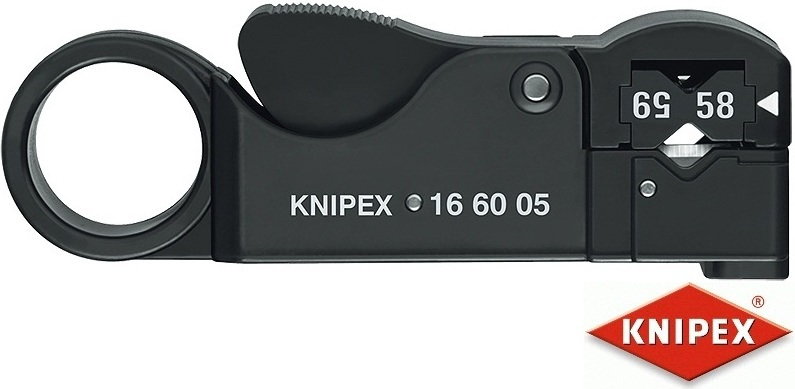 Knipex Narzędzie do ściągania izolacji z przewodów koncentrycznych (16 60 05 SB)