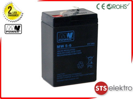 MW Power Akumulator AGM MW 5-6 6V 5Ah T1