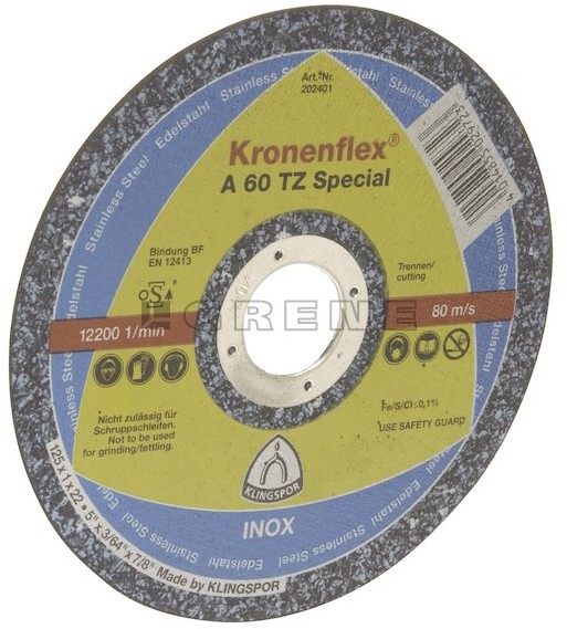 Klingspor Tarcza do cięcia A60TZ płaska 125 x 1.0 x 22 mm