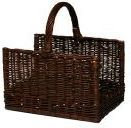 Kosz na drewno wiklinowy prosty - ciemny