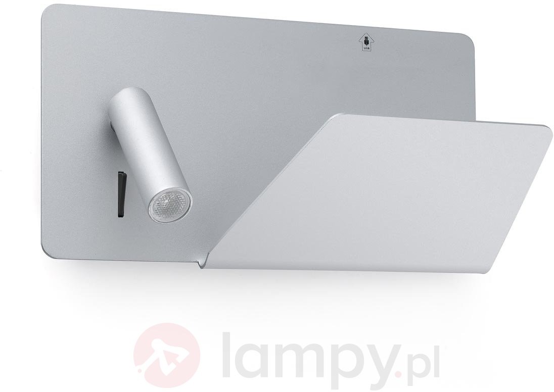 Kompaktowa lampa ścienna LED Suau z ładowarką USB