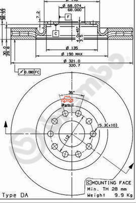 BREMBO Tarcza hamulcowa 09.8689.11