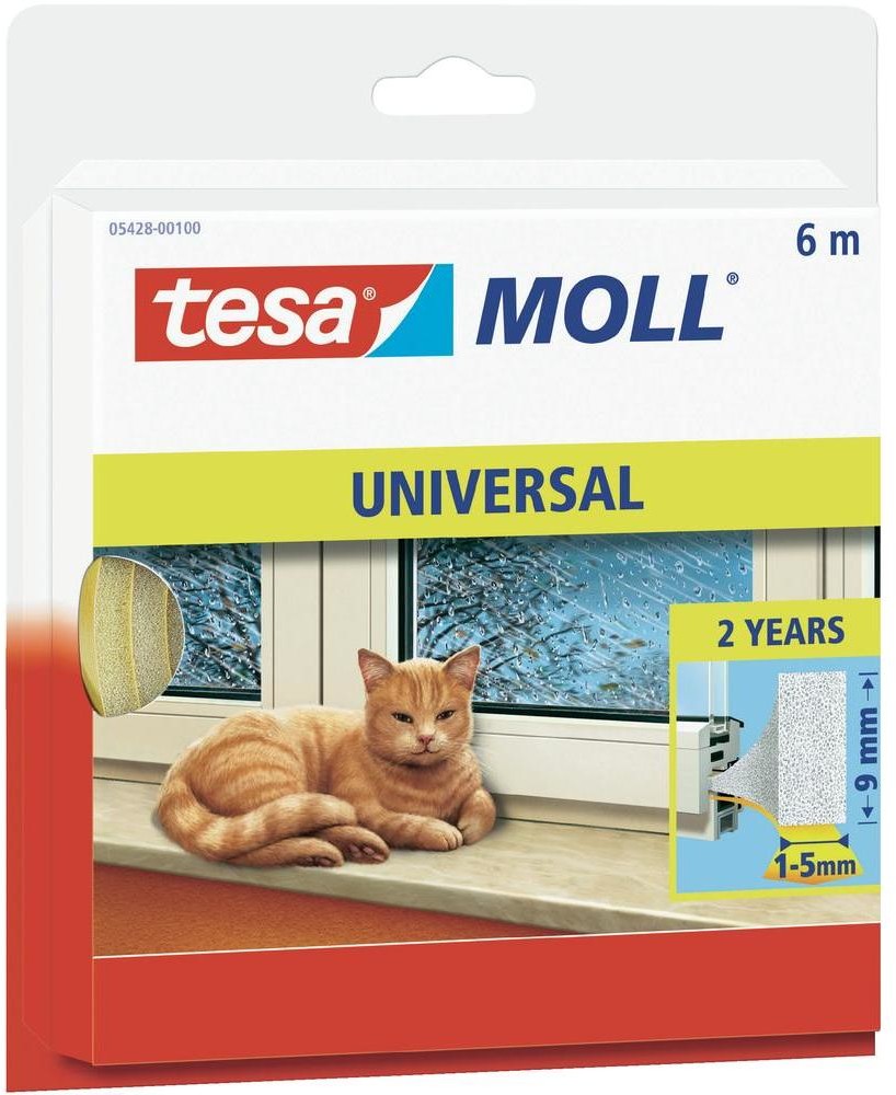 TESA Taśma uszczelniająca Tesamoll Classic DxS) 6 m x 9 mm 05428-100 1 Rolka(ek)