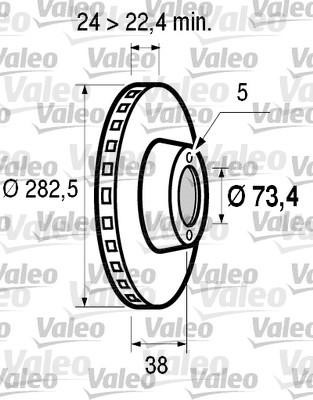 VALEO tarcza hamulcowa x2 przod 186570  186570