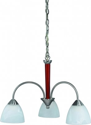 Prezent Lampa wisząca MAXIM 3X60W E27 Satyna/Drewno 25033