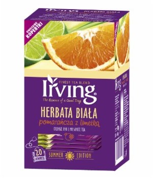Irving HERBATA BIAŁA POMARANCZA Z LIMETKĄ 20 KOP. ( 1,5 G X 20 TOREBEK)