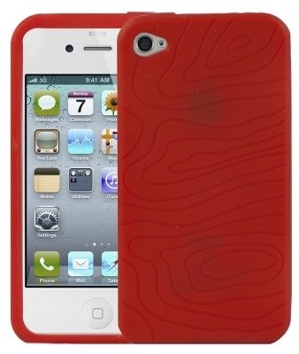 APPLE Logotrans Design Series silikonowe etui ochronne do iPhone 4, czerwony