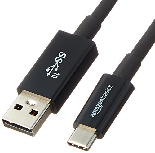 AmazonBasics Typ kabla USB C USB A, USB 3.1, 2. generacji, 0,9 m, czarny 0,9 m L6LUC015-CS-R