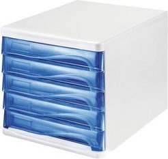 Helit innovative Buroprodukte GmbH Pojemnik z 5 szufladami na dokumenty, niebies