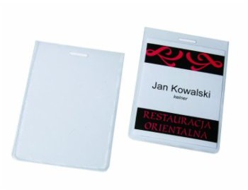 OPUS IDENTYFIKATOR PCV 105X75 MM ZE SZCZELINĄ NA KLIPS