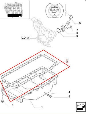 CNH USZCZELKA MISY OLEJOWEJ 87800945 - 87554508