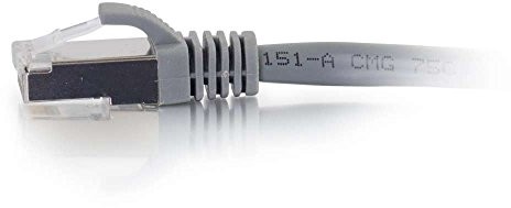 C2G 0,3 m (zwinięty w rulon ekranowany Cat. 6 A SSTP, kabel sieciowy Patch, kolor: czarny, szary  szary 20 M 89924