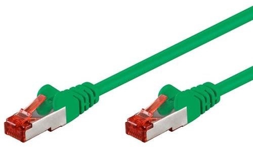 Wentronic 95464 kabel sieciowy Cat6 S/FTP (2 X wtyk RJ45, PIMF podwójnie ekranowany) Zielony 4040849954641