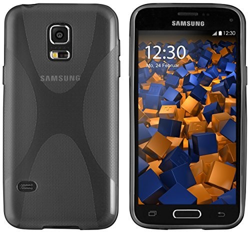 Mumbi X-TPU Schutzhülle Samsung Galaxy S5 Mini Hülle transparent schwarz