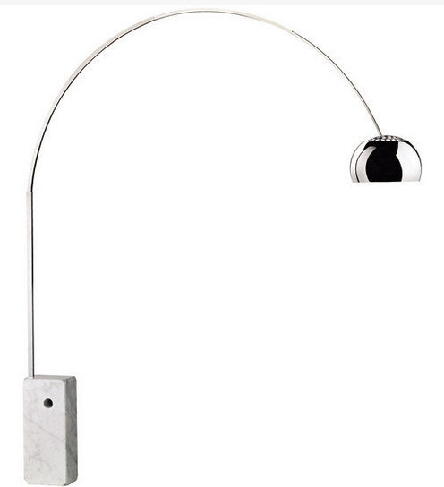 Flos ARCO lampa stojąca plisowany materiał F0300000