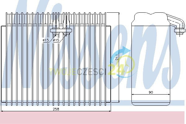 NISSENS Parownik, klimatyzacja 92171