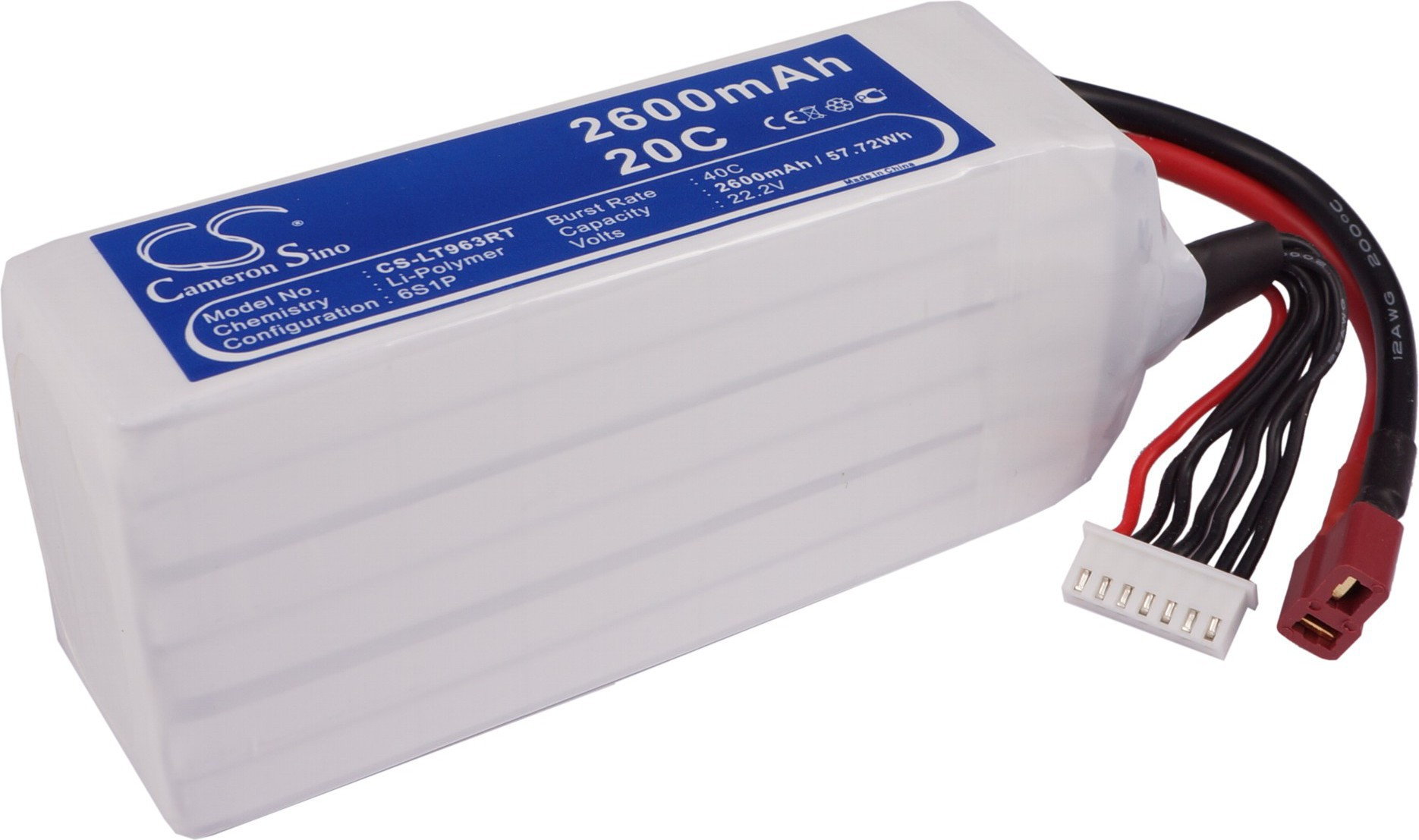 Cameron Sino 2600mAh 57.72Wh Li-Polymer 22.2V 6S 20C () CS-LT963RT