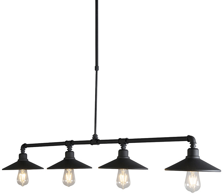 QAZQA Przemysłowa lampa wisząca czarna - 4 lasery