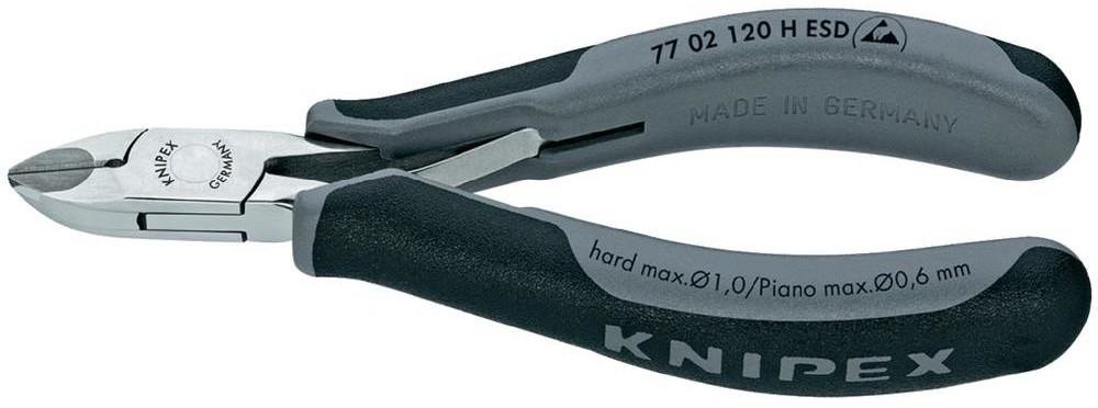 Knipex Szczypce boczne 77 02 120 H ESD 120 mm DIN ISO 9654 DIN EN 61340-5 83 HRC węglik