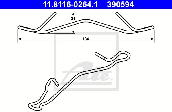ATE ZESTAW INST KLOCKA HAM  11.8116-0264.1 DACIA LOGAN MCV II 1.2 15-/ OPEL CORSA E 1.4 LPG 15-