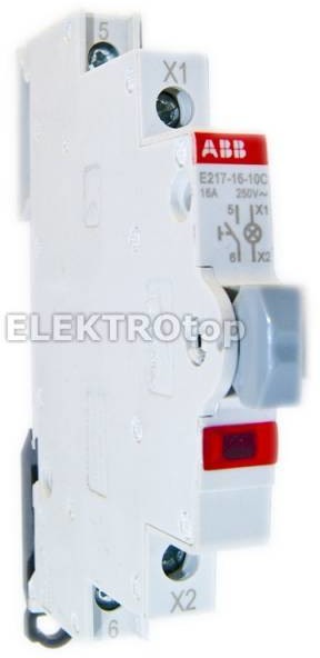ABB E217-16-10C Przycisk podświetlany czerwony 16A 1NO 250VAC LED 115 ... 230VAC 2CCA703161R0001