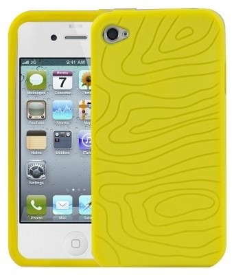 APPLE Logotrans Design Series silikonowe etui ochronne do iPhone 4, żółty