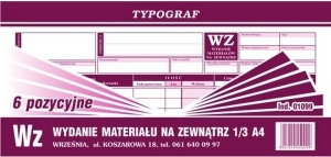 Typograf Druk WZ 1/3 A4 6-pozycyjne 1099 TP032