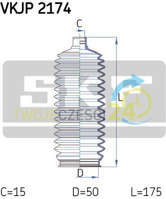 SKF Zestaw osłon, układ kierowniczy VKJP 2174