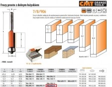 CMT FREZ PROSTY Z ŁOŻYSKIEM DOLNYM HM I=25,4 D=9,5 S=8 CMT906.095.11
